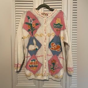 Hand Knit Vintage Women’s Easter Sweater